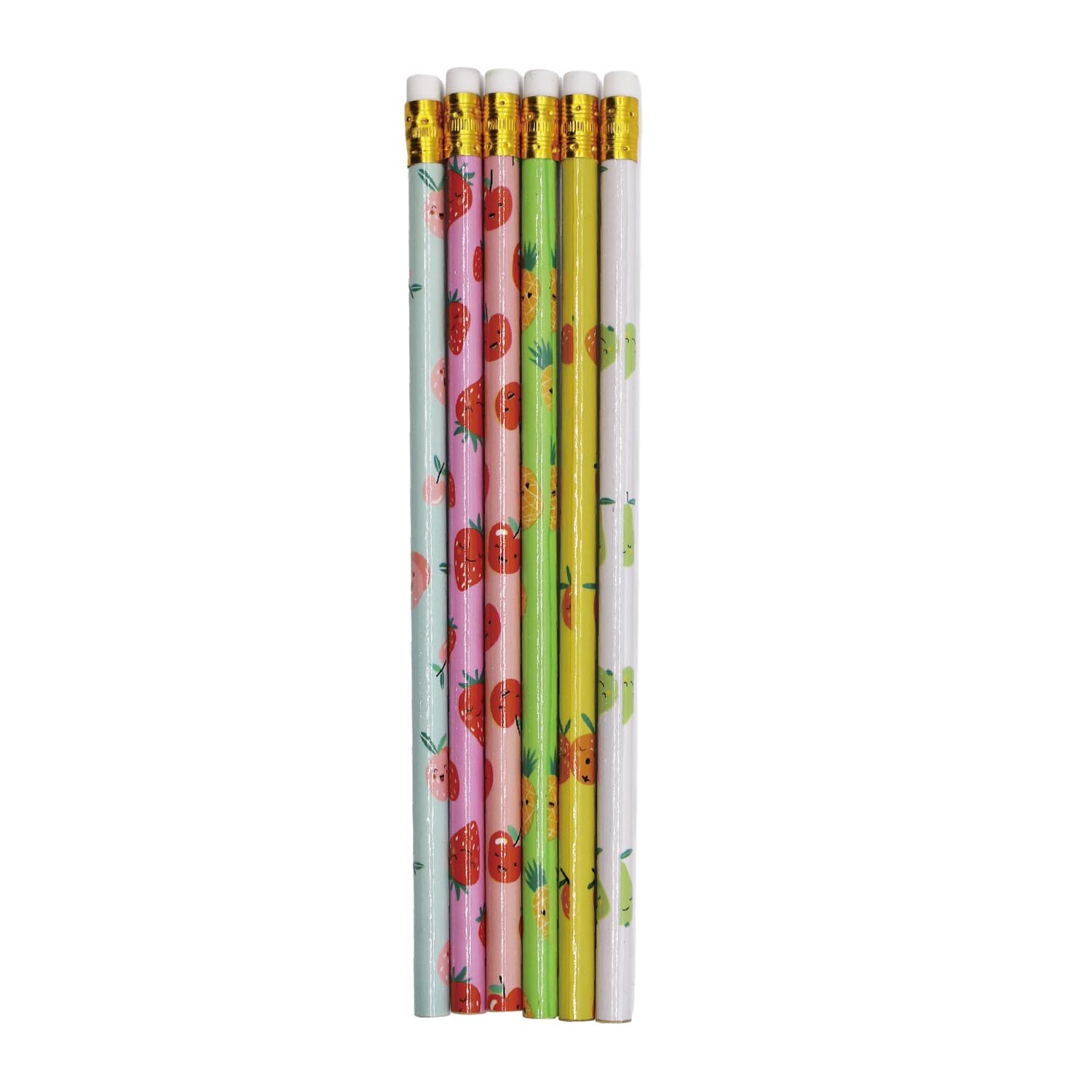 Pack of 6 Summer Fruits Pencils Image 2
