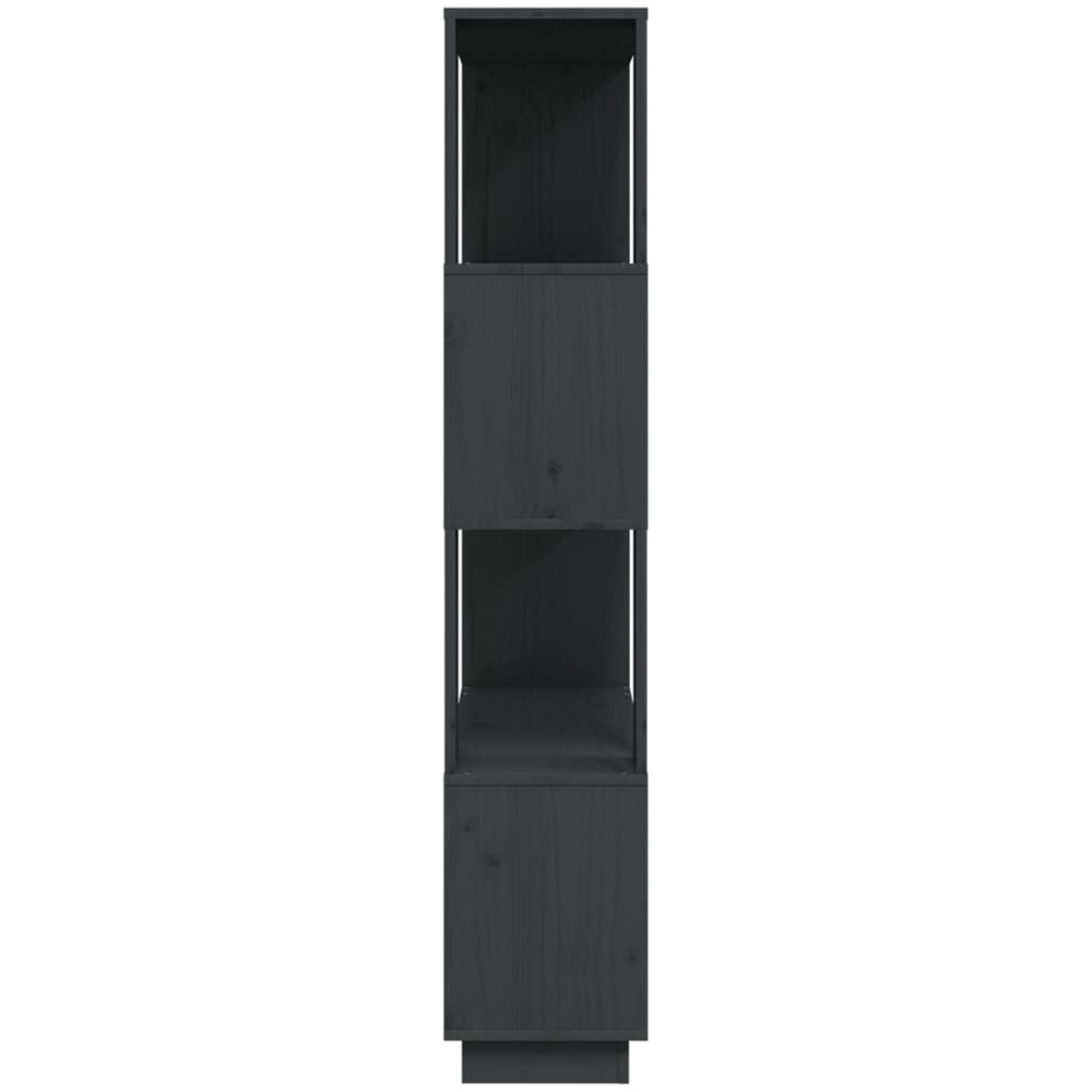 vidaXL 4 Shelf Grey Solid Pine Wood Bookcase Image 5