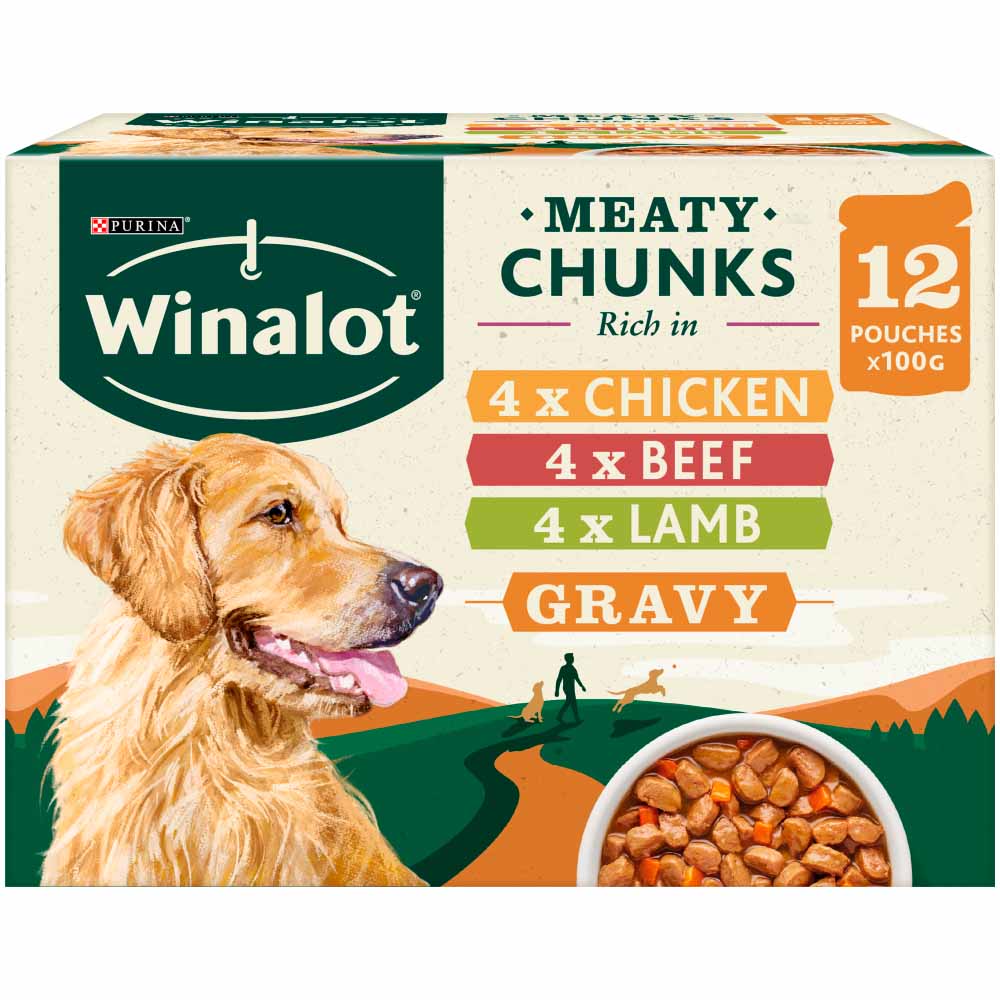 WINALOT Mixed in Gravy Dog Food Pouches 12x100g  - wilko