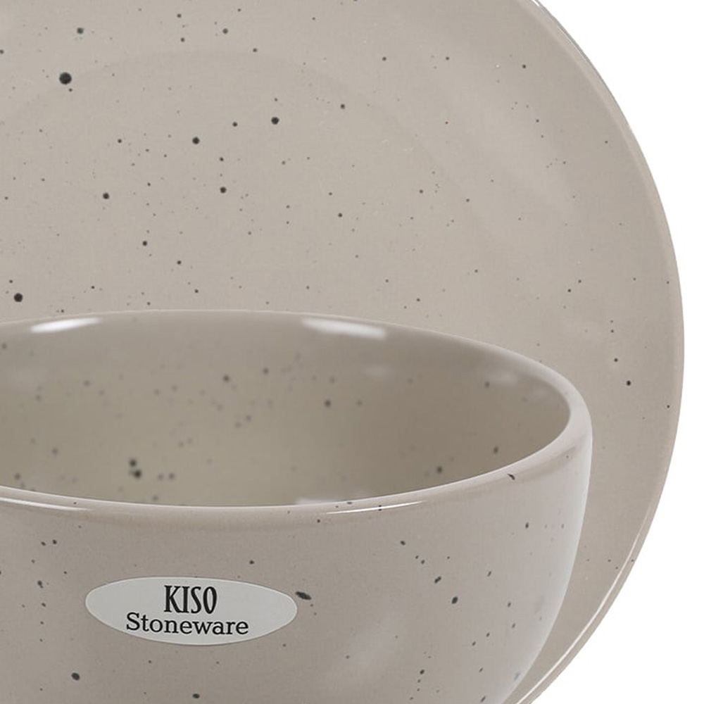 Kiso Warm Grey Speckle 12 Piece Dinner Set Image 5
