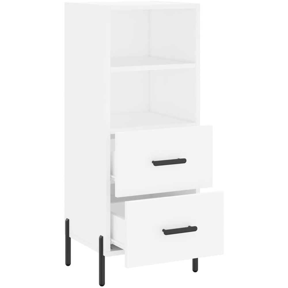 vidaXL 2 Drawer 2 Shelf White Sideboard Image 5