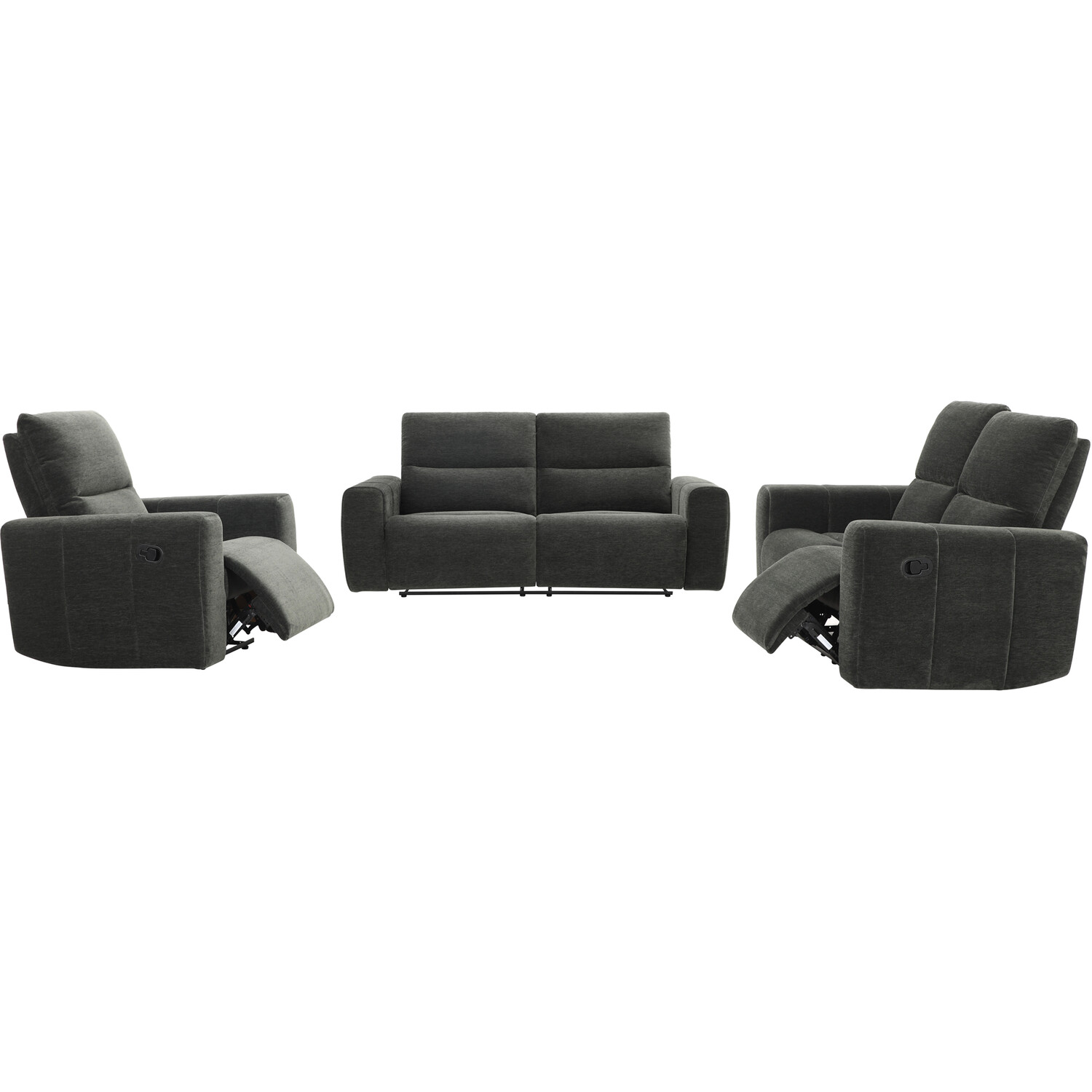 Holborton Manual Recliner Sofa Dark Olive 3 Seater Image 4