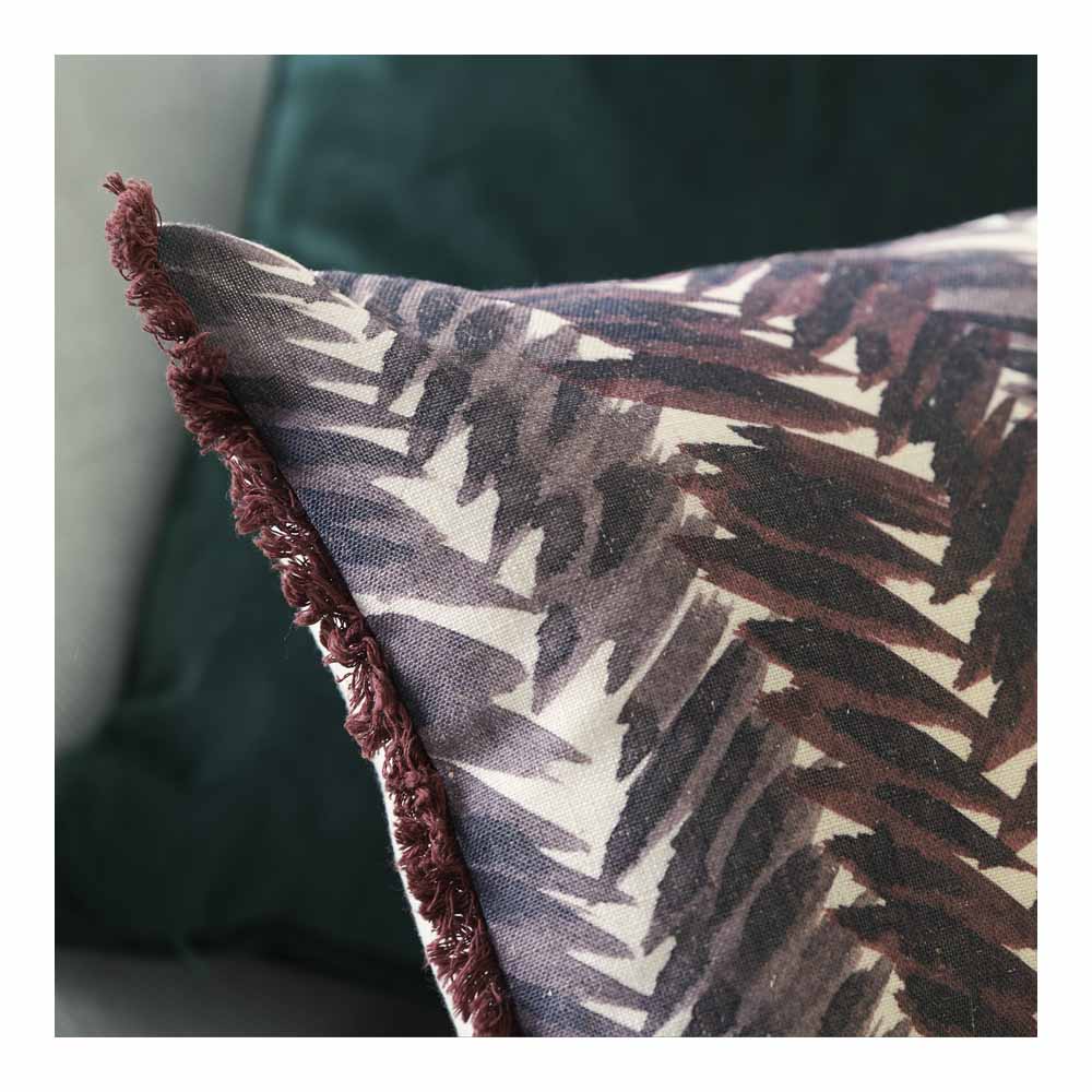 Wilko Herringbone Cushion Brown 50 x 35cm Wilko