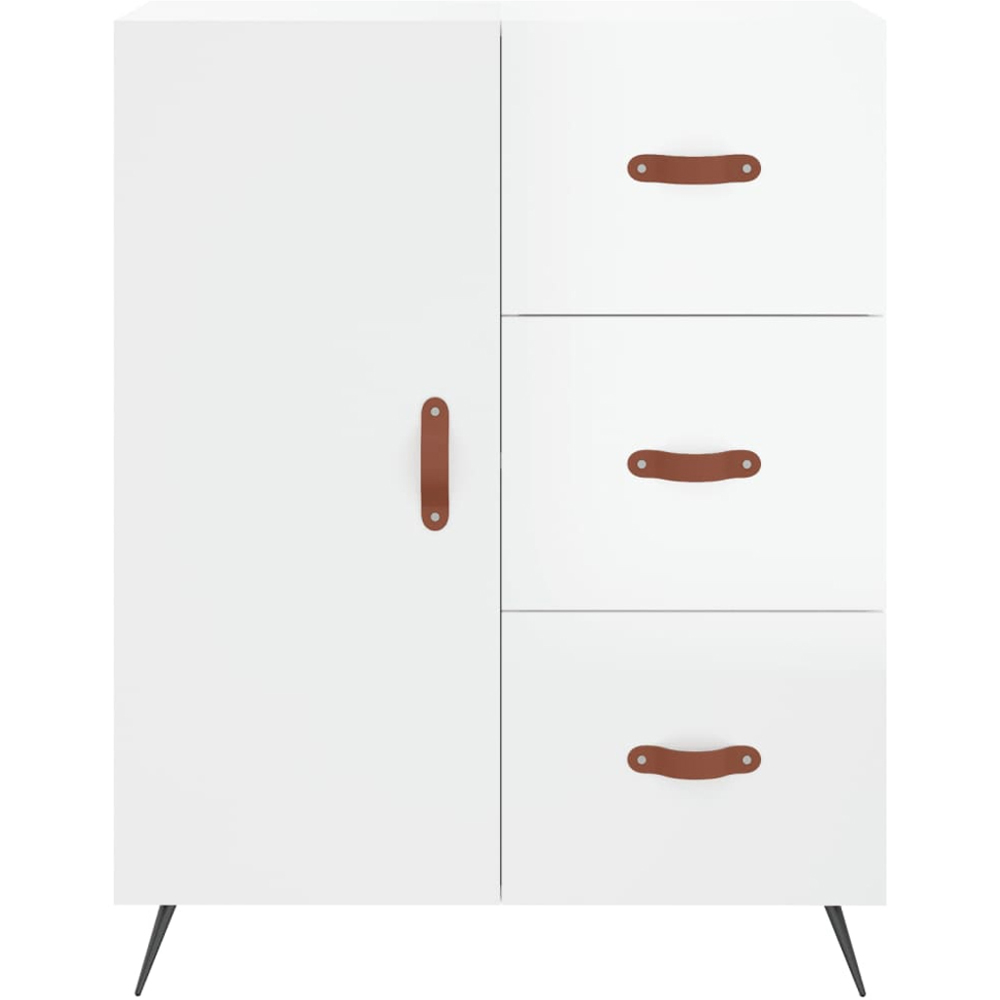 vidaXL Single Door 3 Drawer White Sideboard Image 5