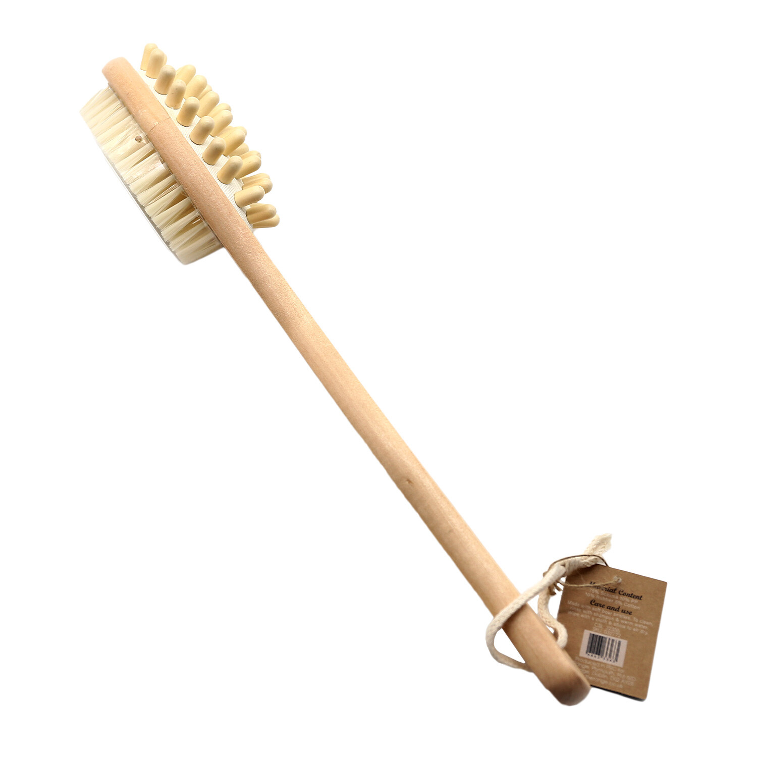 Long Handle Brush and Massager - Natural Image