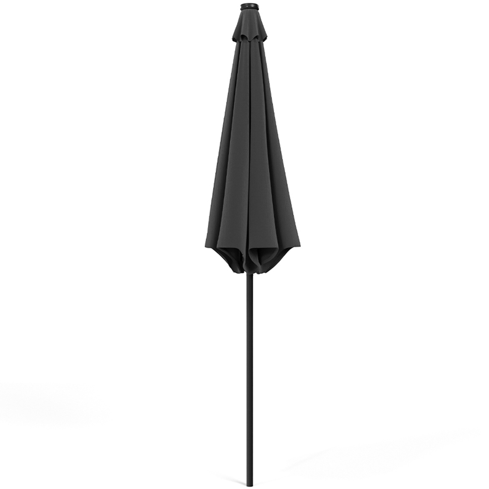 Living and Home Dark Grey 24 LED Crank Lift Garden Parasol 3m Image 3