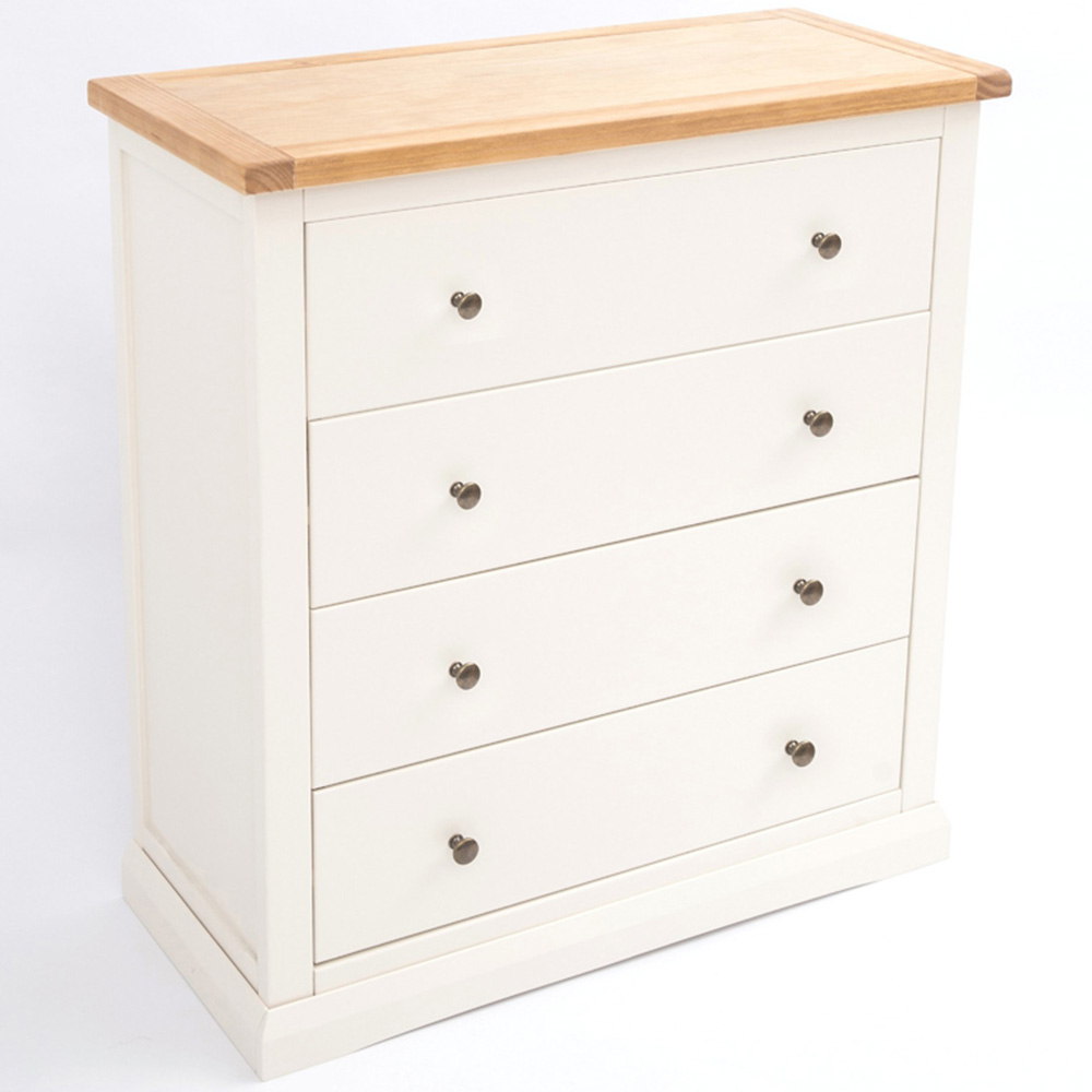 Castelli 4 Drawer Off White Chest of Drawers with Brass Knobs Image 4