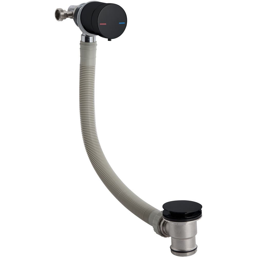 nuie Matt Black Bath Filler and Waste Image 1