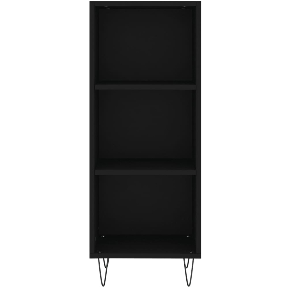 vidaXL 3 Shelf Black Wooden Sideboard Image 4