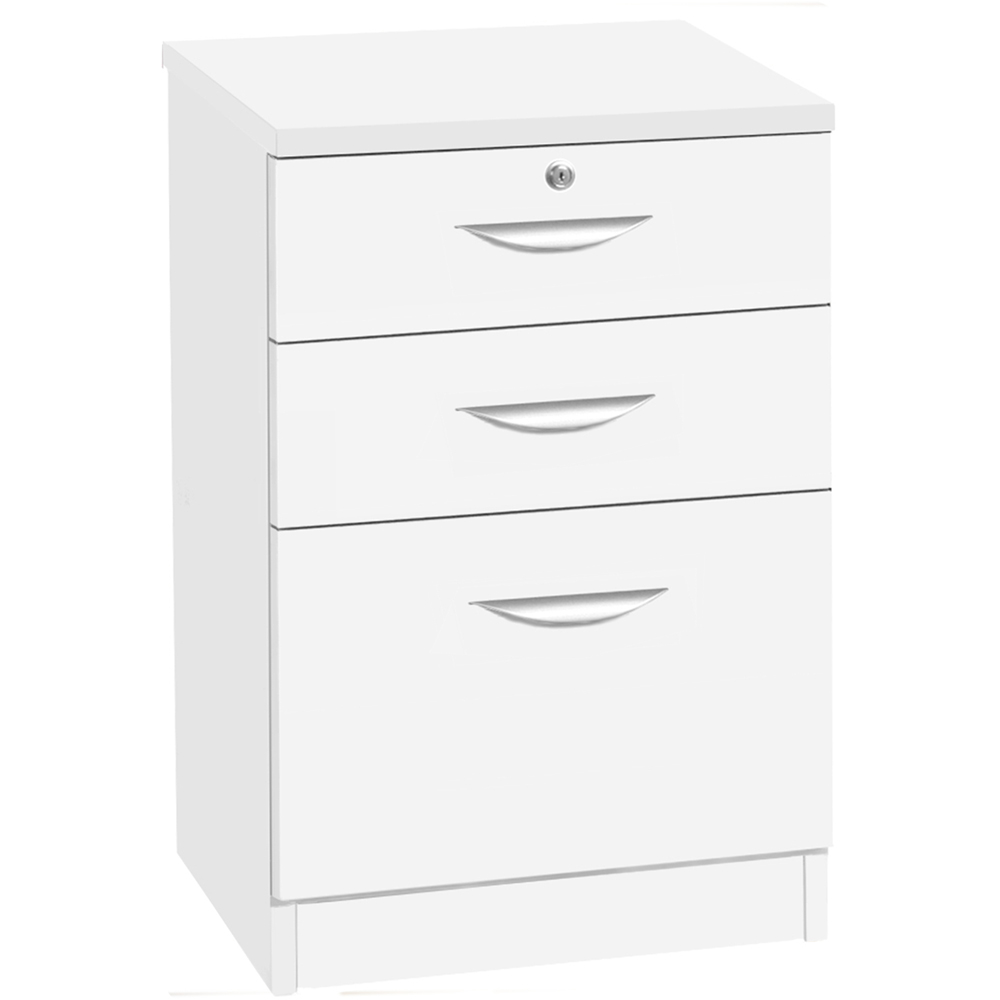 R White Cabinets 3 Drawer White Storage Unit Image 2