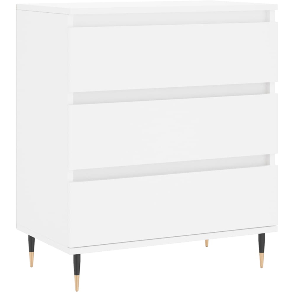 vidaXL 3 Drawer White Sideboard Image 2