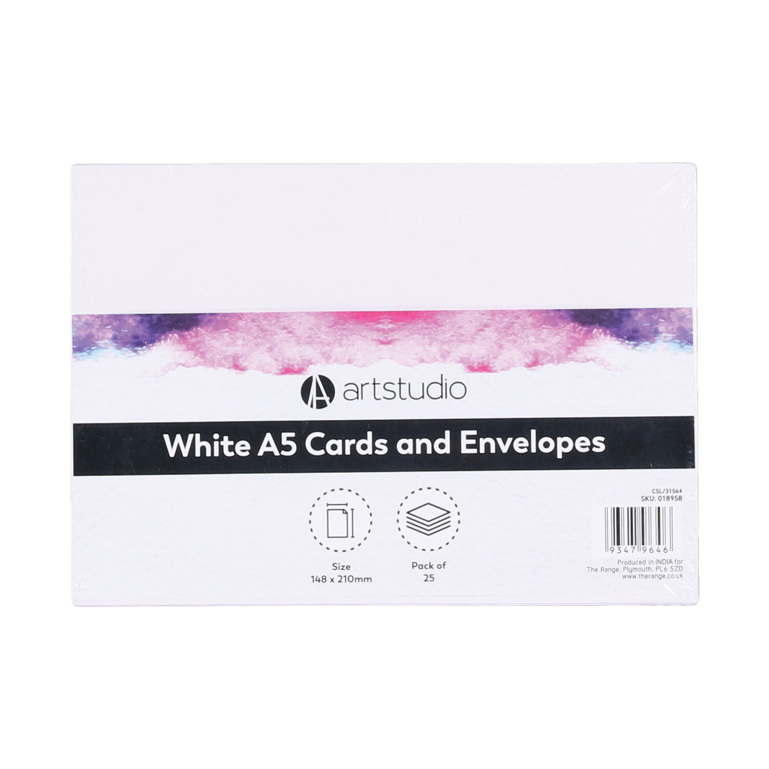 Pack of 25 White A5 Cards and Envelopes Image