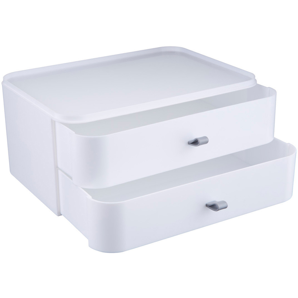 Premier Housewares White 2 Drawer Cosmetic Organiser Image 6