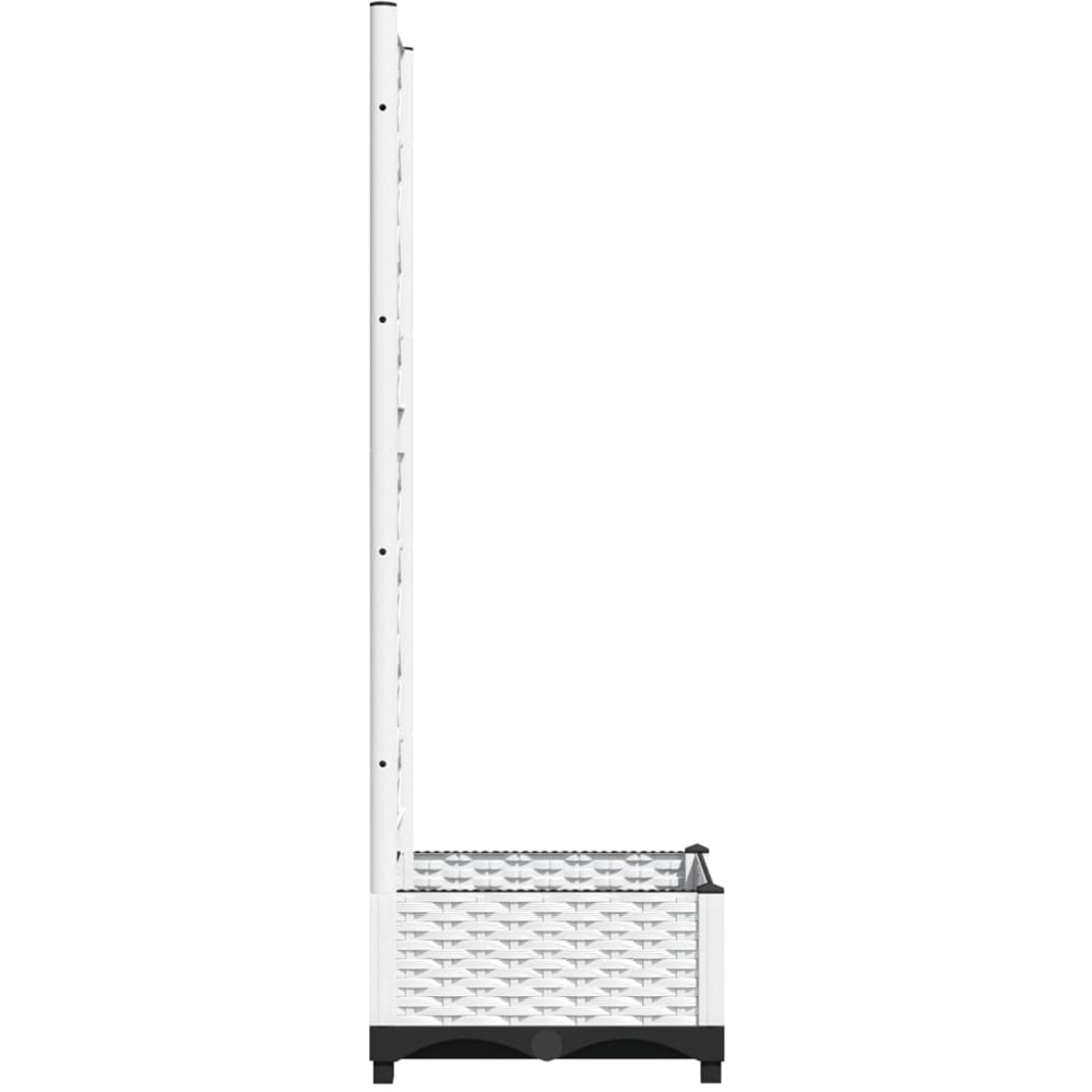 vidaXL White Plastic Garden Planter with Trellis 121.5 x 40 x 40cm Image 4
