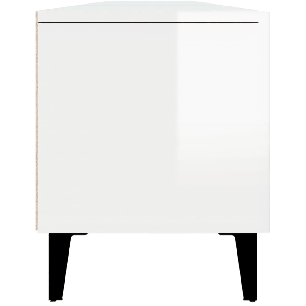 vidaXL 4 Door 2 Shelf High Gloss White TV Cabinet Image 8