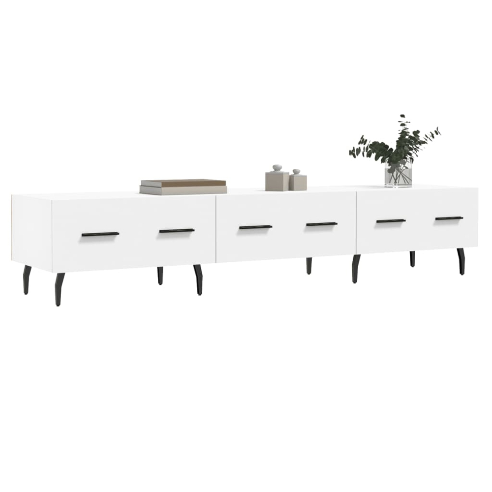 vidaXL 3 Drawer White TV Cabinet Image 3