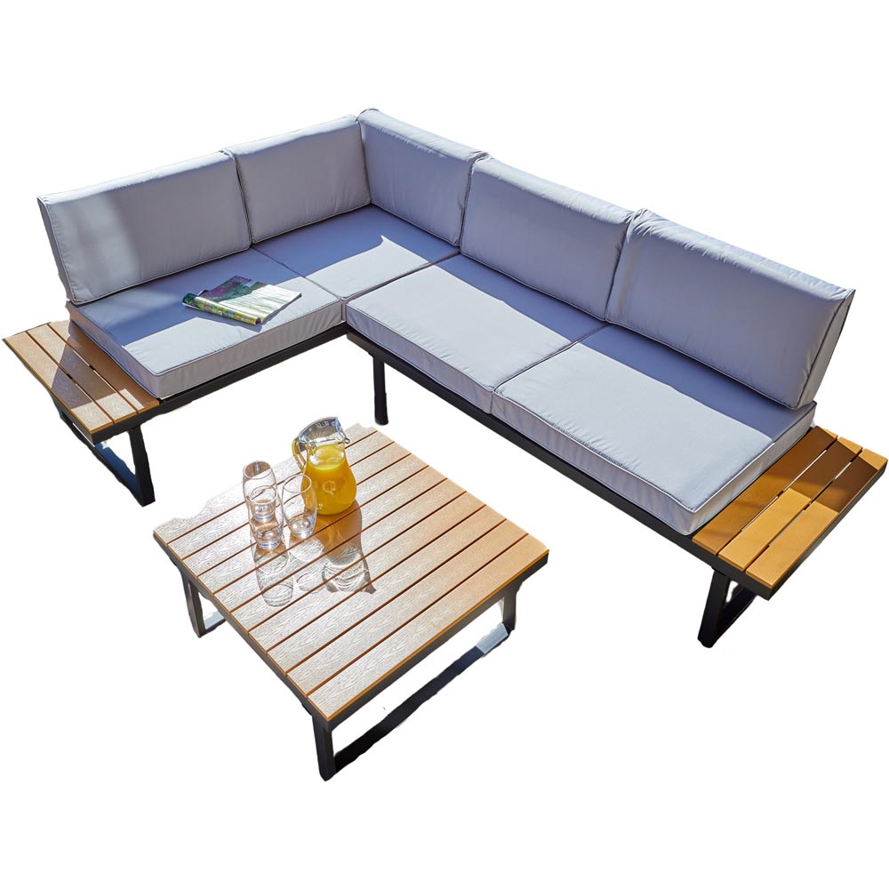Home Source Ember 4 Seater L-Shape Outdoor Garden Patio Sofa Set Image 2