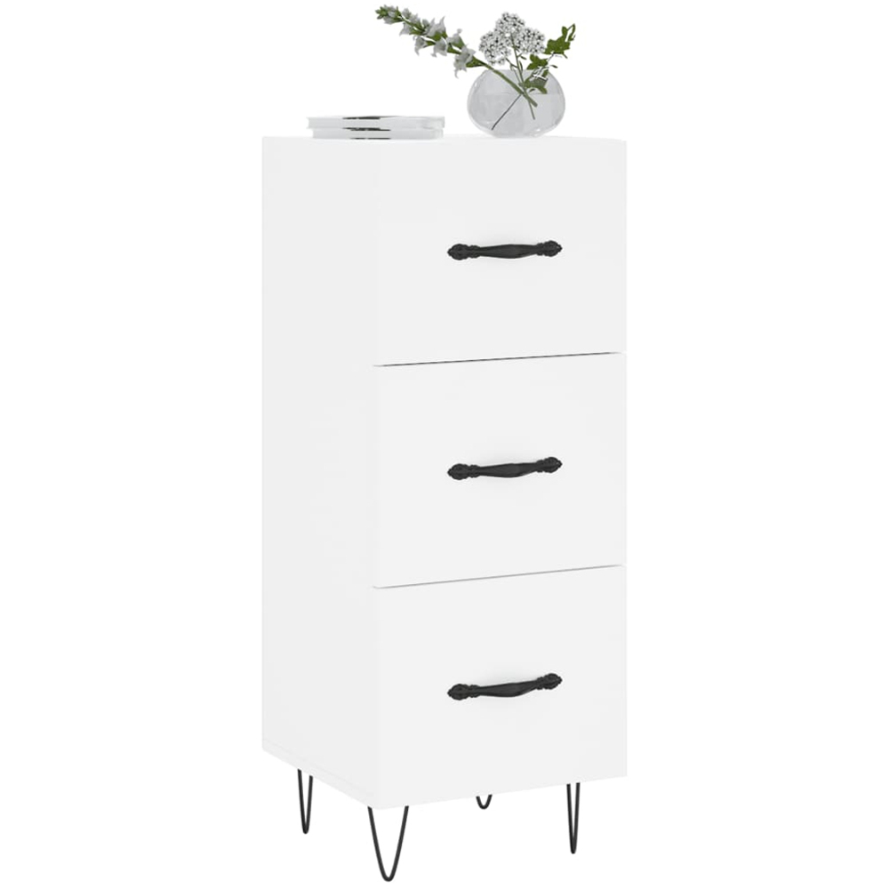 vidaXL 3 Drawer White Slim Sideboard Image 3