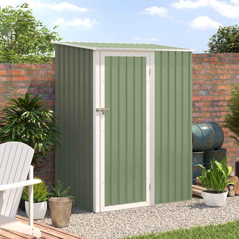 Outsunny Light Green Metal Storage Shed 1.86 x 1.43 x 0.89m Image 2