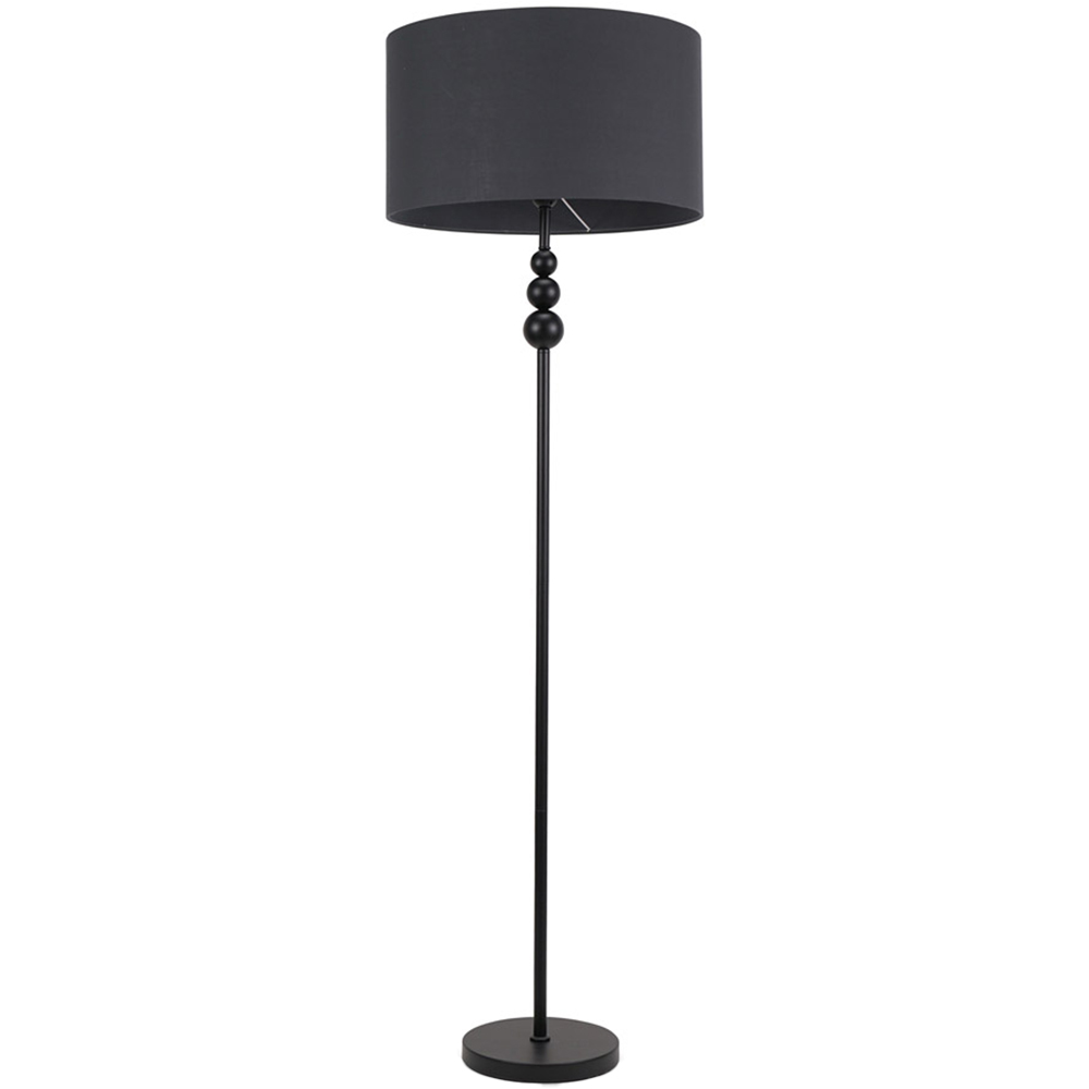 ValueLights Marissa Charcoal Grey Shade Black Ball LED Floor Lamp Image 1