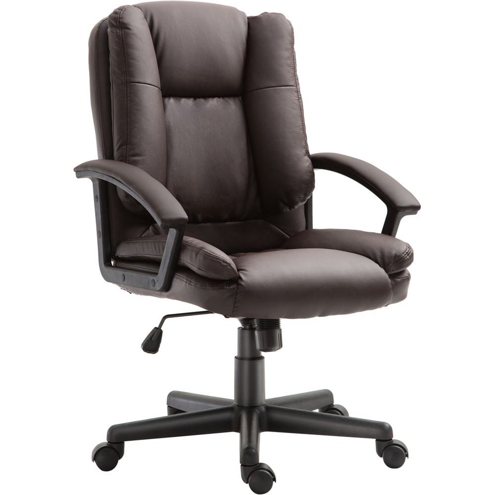 Portland Brown PU Leather Swivel Executive Office Chair Image 2
