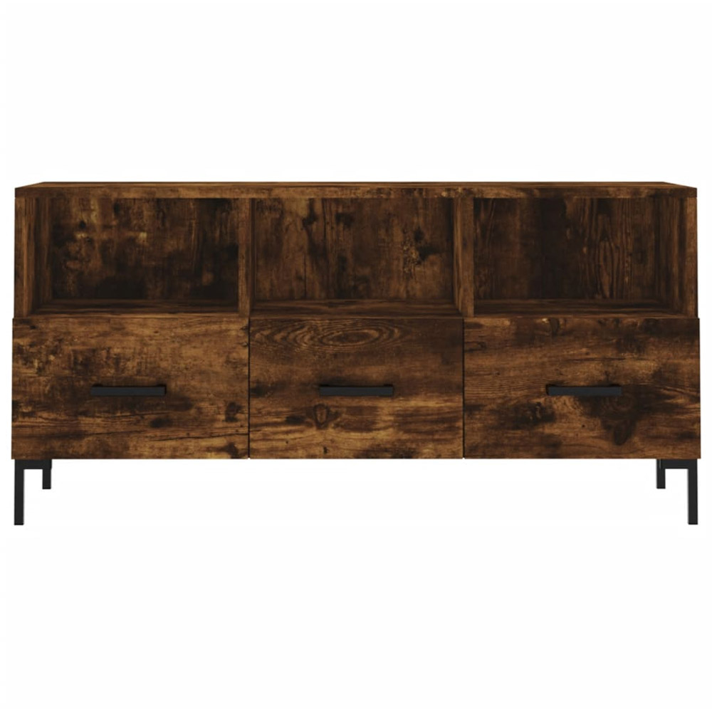 vidaXL 3 Drawer 3 Open Shelf Smoked Oak TV Cabinet Image 5