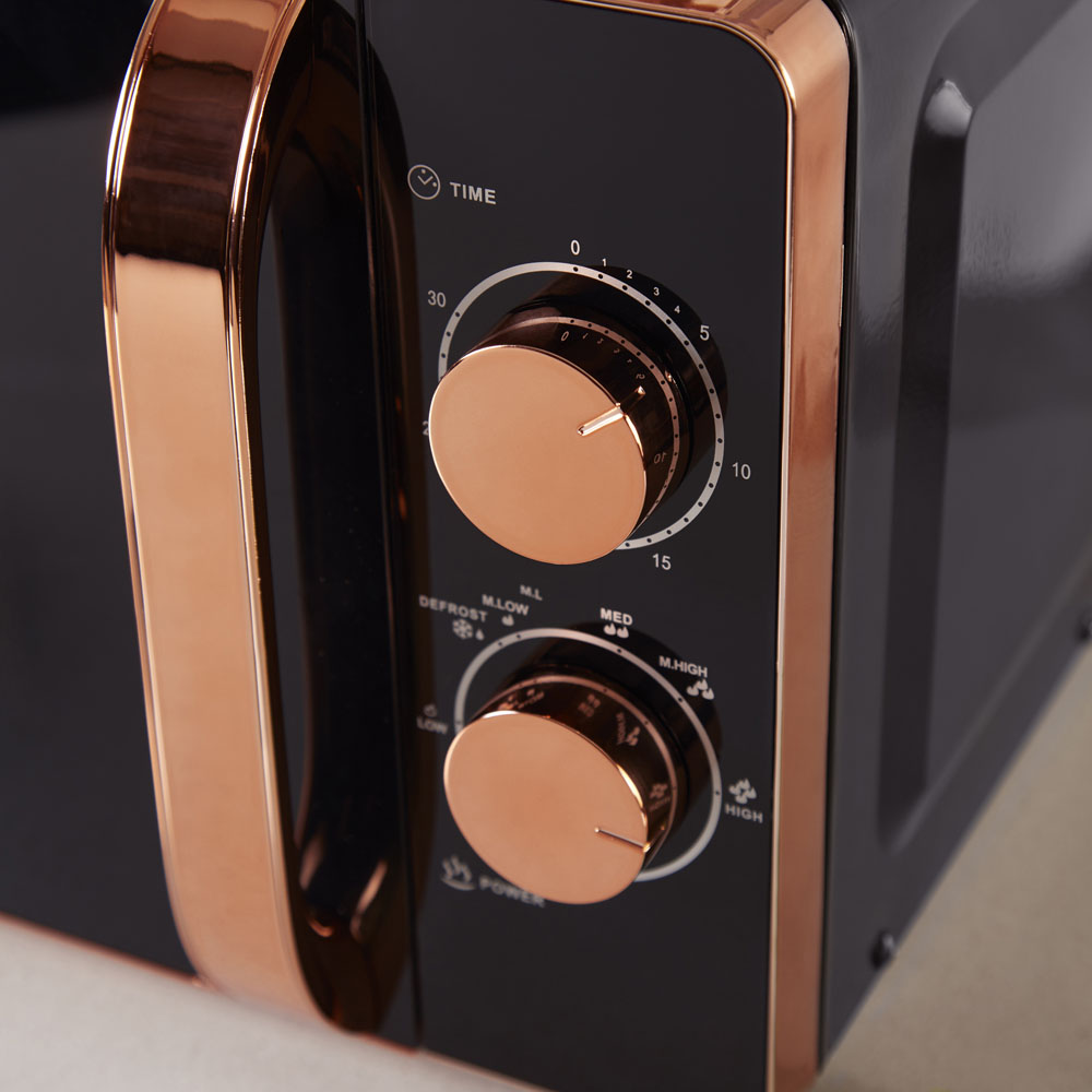 Tower T24020 Black & Rose Gold Effect 20L Manual Microwave 800W Image 4