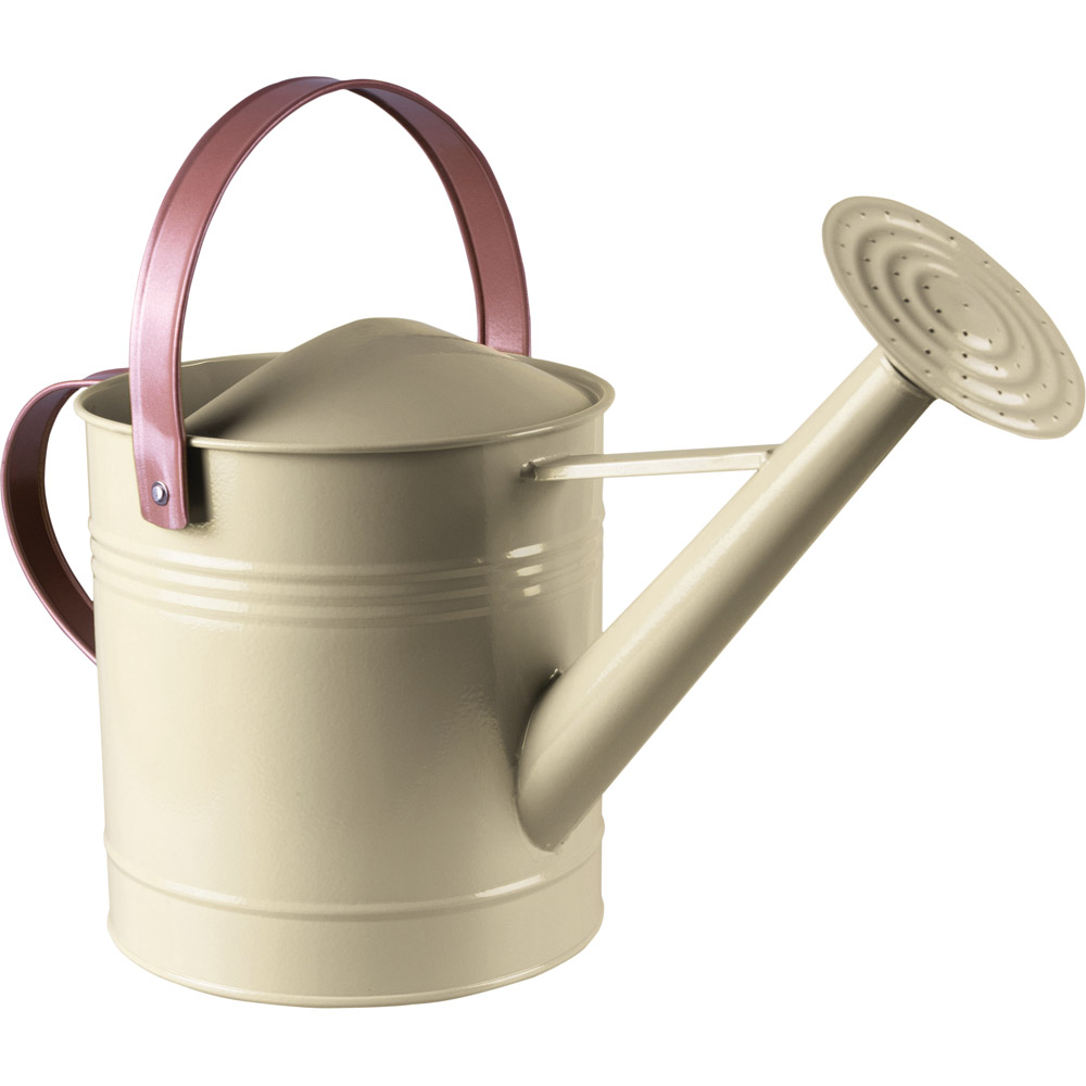 St Helens Cream Metal Watering Can with Sprinkler Nozzle 4.5L Image 1