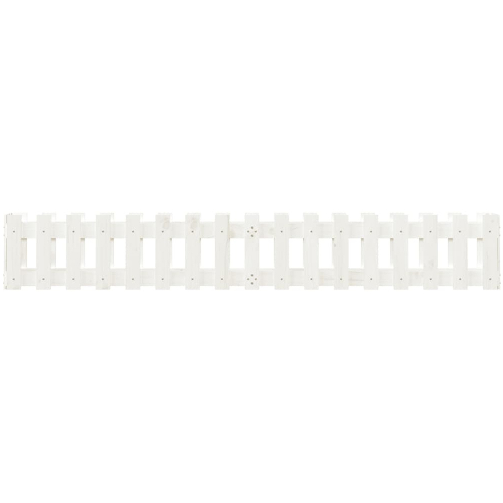 vidaXL White Solid Pine Wood Fence Design Raised Garden Bed 30 x 200 x 30cm Image 4