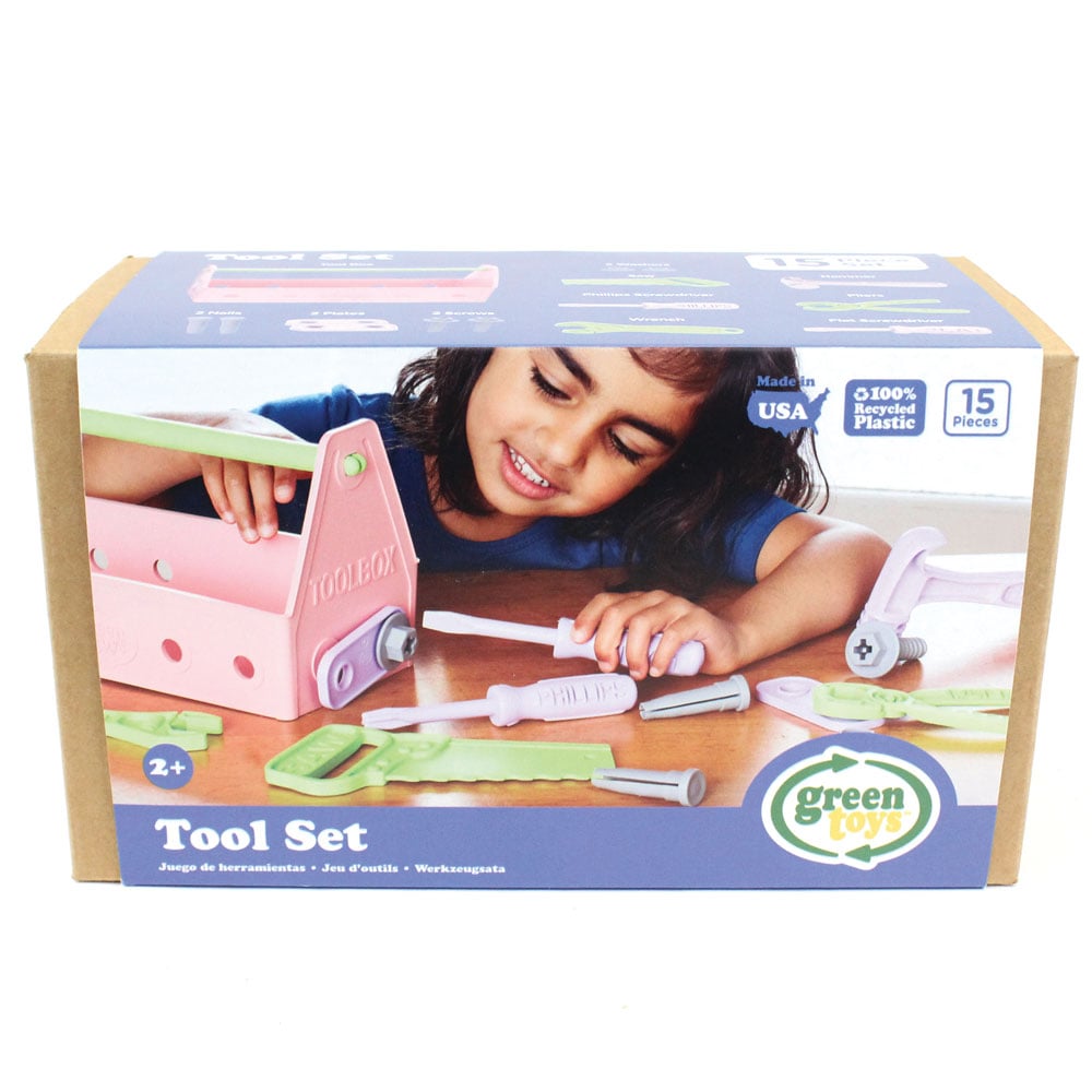 BigJigs Toys Green Toys Pink Tool Set Image 1