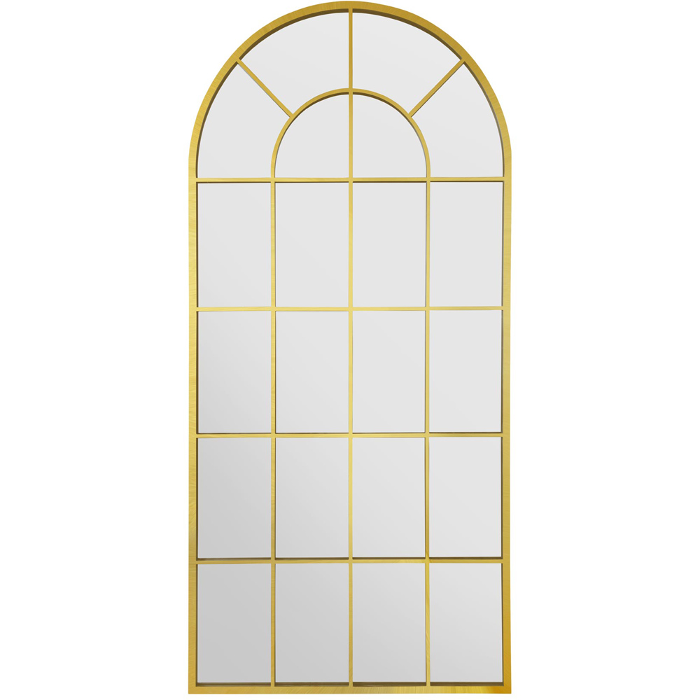 The Arcus Gold Arched Window Leaner Wall Mirror 180 x 85cm Image 1