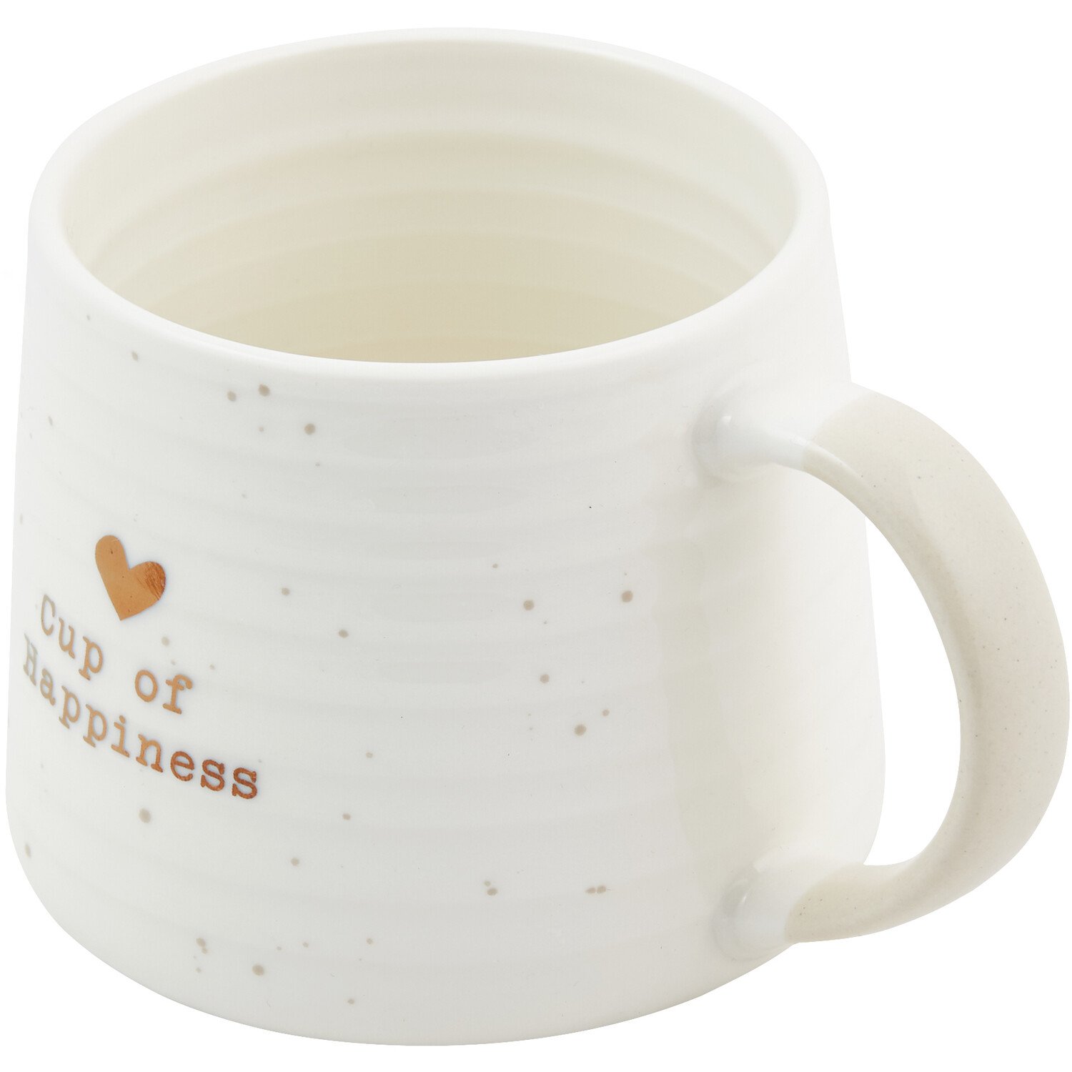 Gold Heart Ribbed Mug - White Image 2