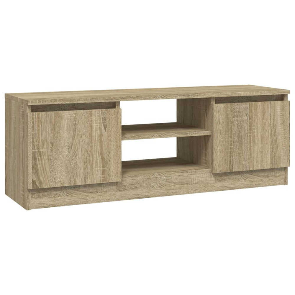 vidaXL 2 Door 2 Open Shelf Sonoma Oak TV Cabinet Image 2