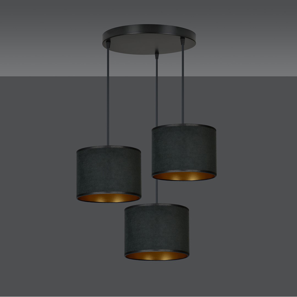 Emibig Hilde 3 Light Black E27 Ceiling Pendant Light Image 5