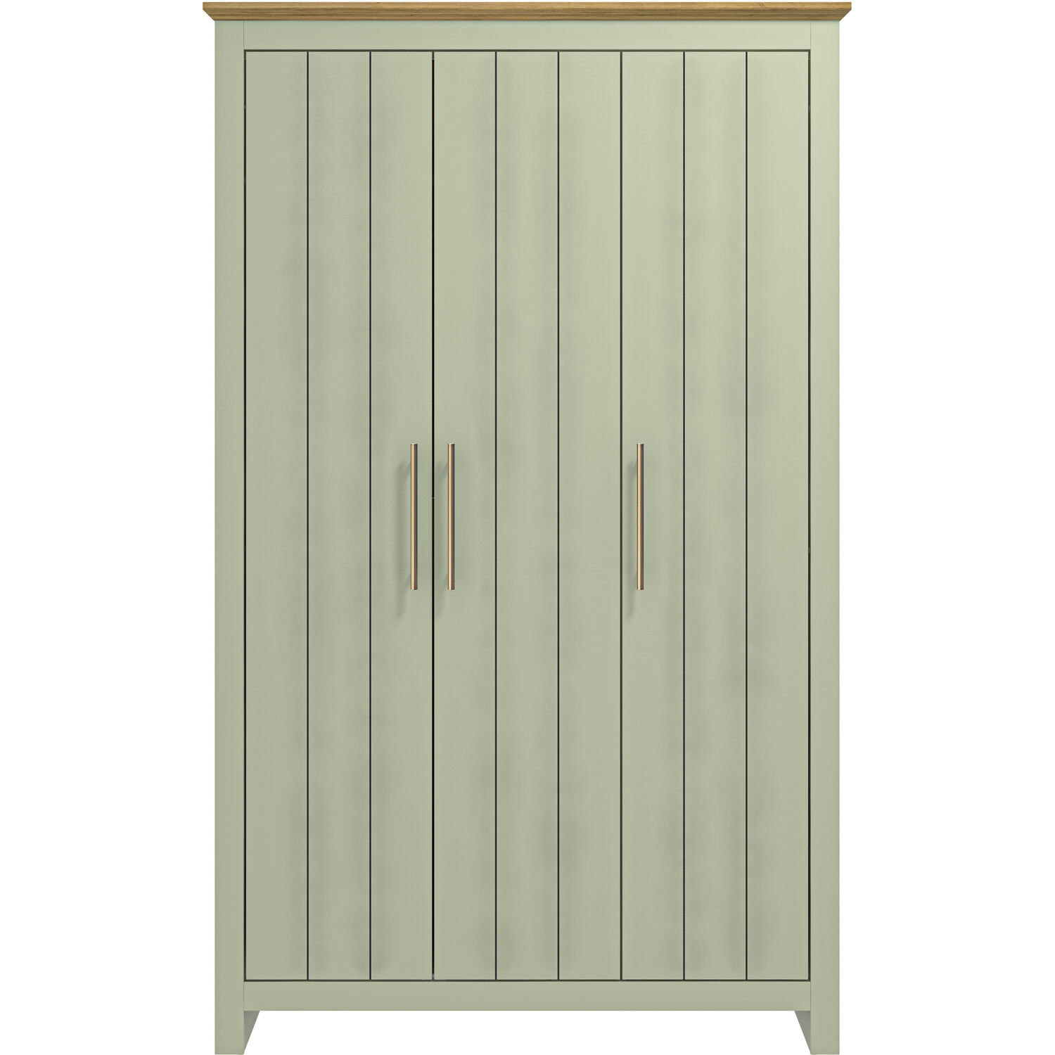 Bexley 3 Door Sage Green Wardrobe Image 2