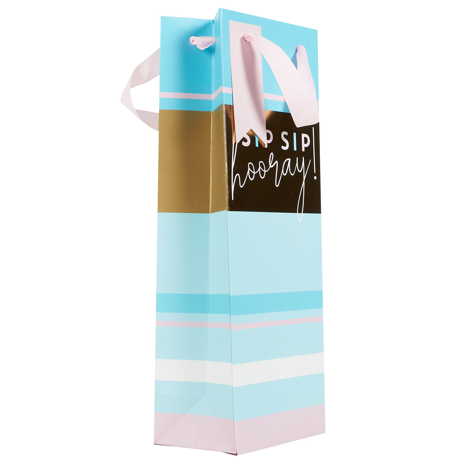 Pack of 2 Pastel Bubbly Bottle Gift Bags Blue Image 1
