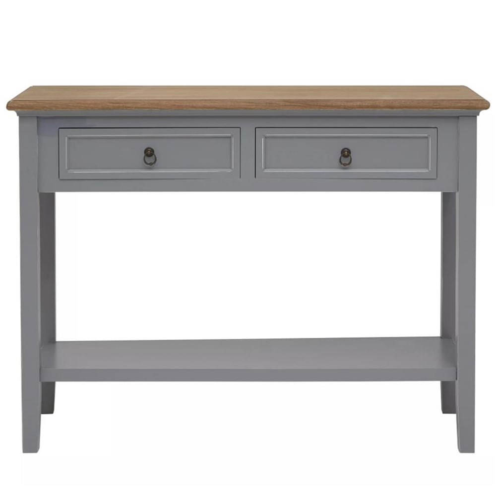 Premier Housewares Henley 2 Drawer Antique Grey Console Table Image 2