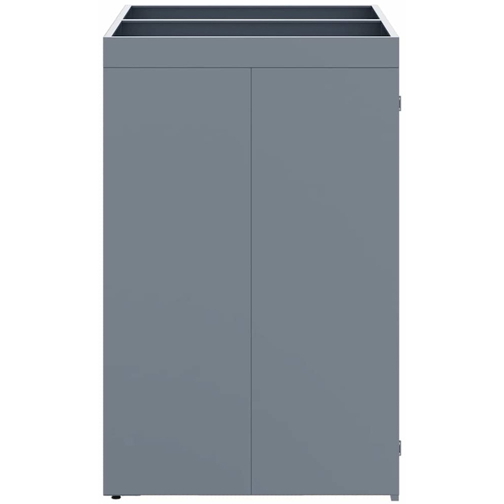 vidaXL Light Grey 2 Wheelie Bin Storage Shed with Planter Roof Image 5