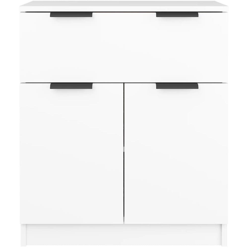 vidaXL 2 Door Single Drawer White Sideboard Image 5