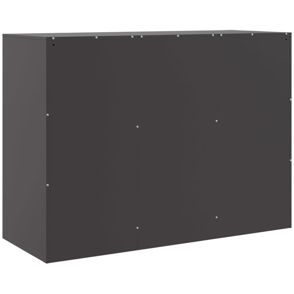 vidaXL 3 Door Black Metal Sideboard Image 8
