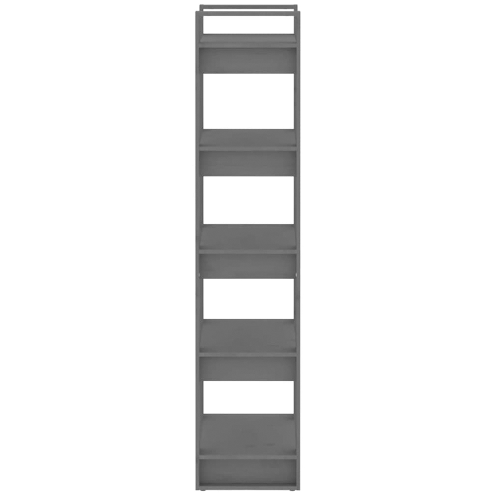vidaXL 5 Shelf Grey Solid Wood Bookcase Image 4