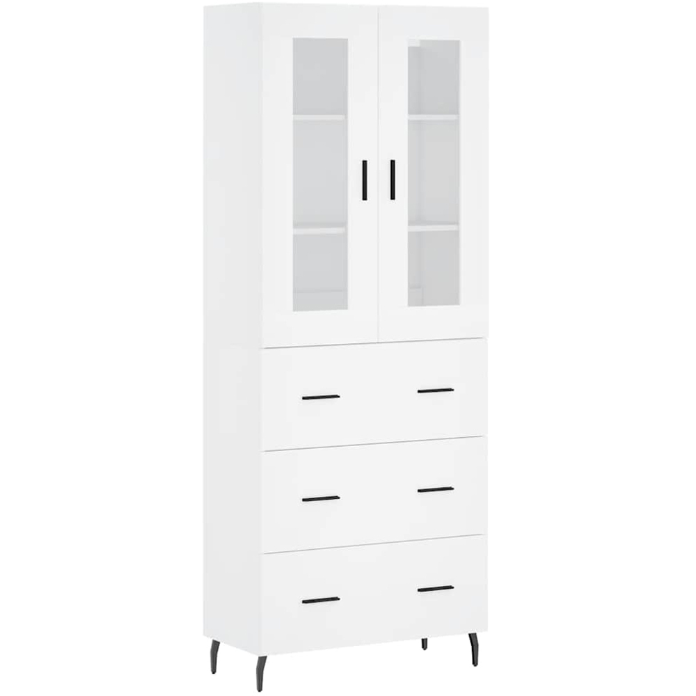 vidaXL 2 Door 3 Drawer 3 Shelf White Highboard Image 2