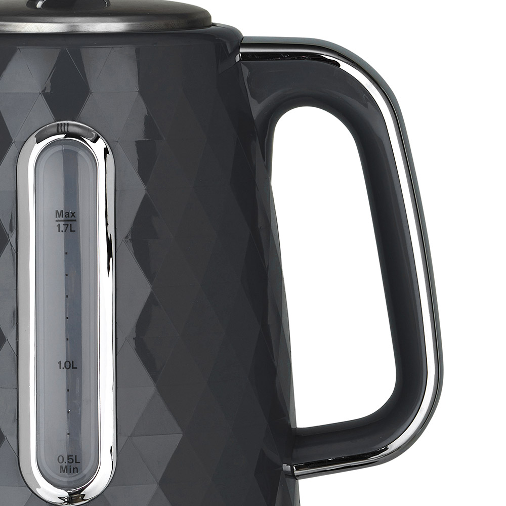 Wilko Dark Grey 1.7L Diamond Kettle   Image 5