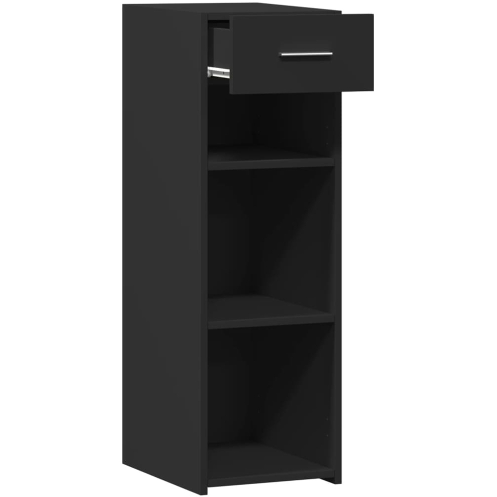 vidaXL Single Drawer 3 Shelf Black Oak Sideboard Image 7