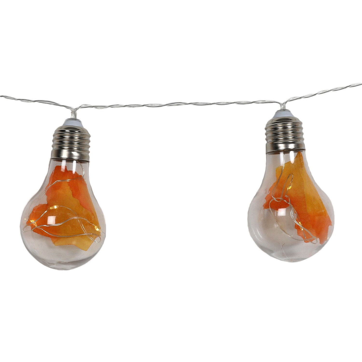 15 Autumnal Encased String Lights - Orange Image 2