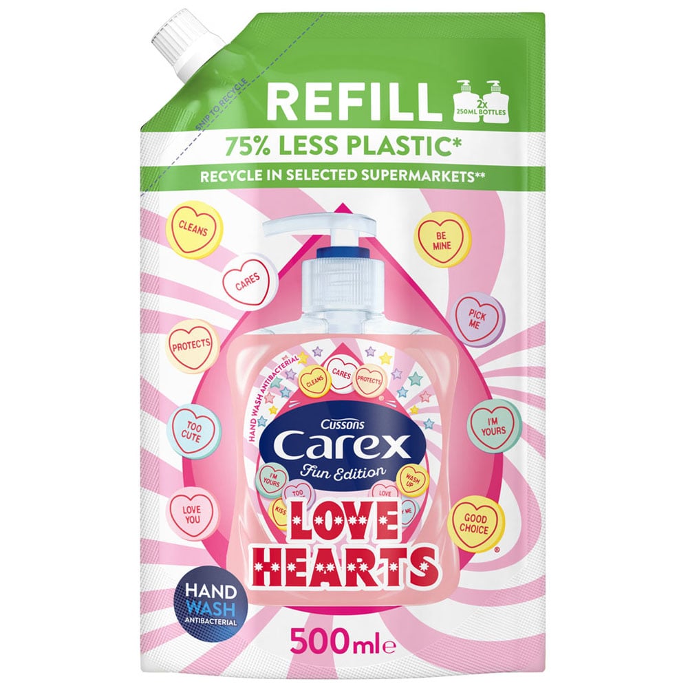 Carex Refill Love Hearts Hand Wash Case of 8 x 500ml Image 2
