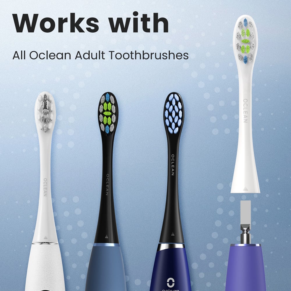 Oclean X Lite Blue Smart Sonic Electric Toothbrush Bundle Pack with 6 Brush Heads Image 9