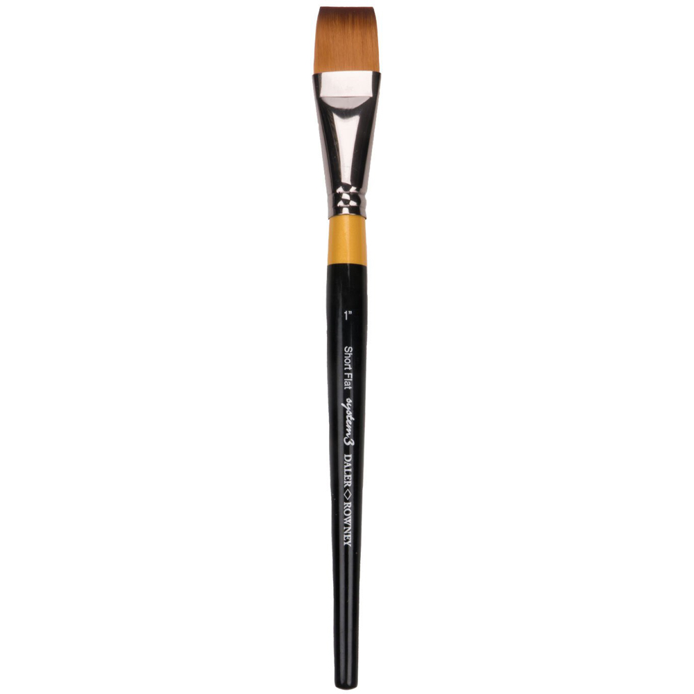 Daler-Rowney System3 Synthetic Short Flat Brush - 1" Image