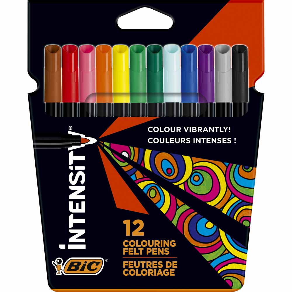 BIC Intensity Colouring Felt Pens 12 Pack Image 1