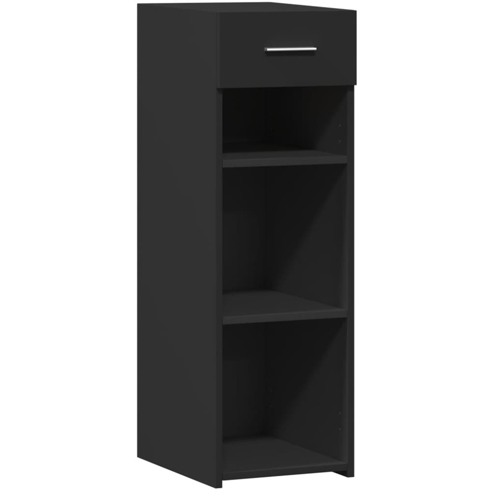 vidaXL Single Drawer 3 Shelf Black Oak Sideboard Image 2